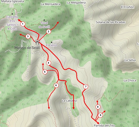 Sector Sevil Croquis sobre mapa Sigpac